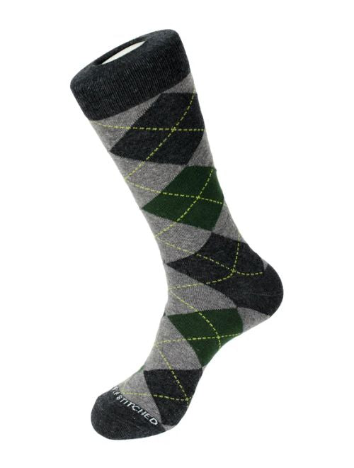 Argyle Crew Sock - Green