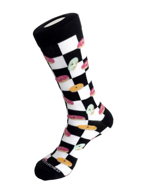 Donut Checker Crew Sock