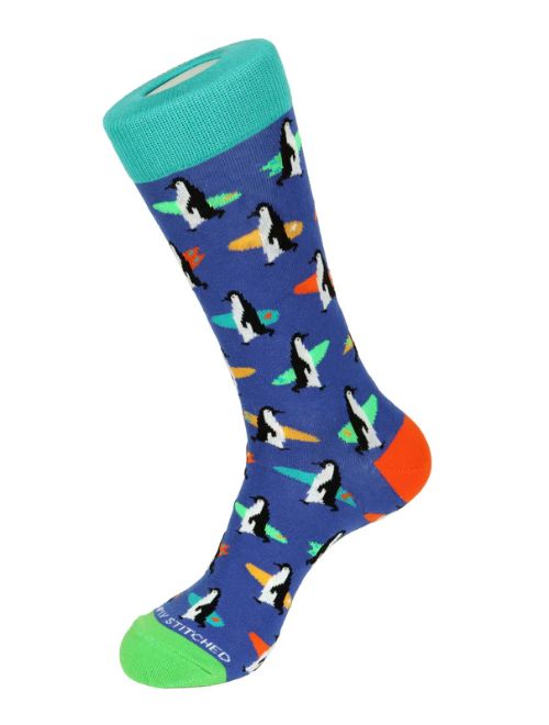 Surfing Penguins Crew Sock