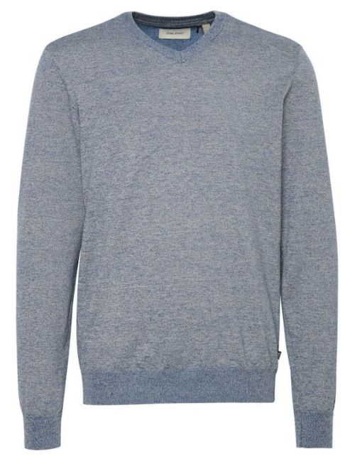 Solid Colour V Neck Pullover - Slate Blue