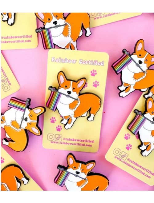 Pride Corgi Enamel Pin