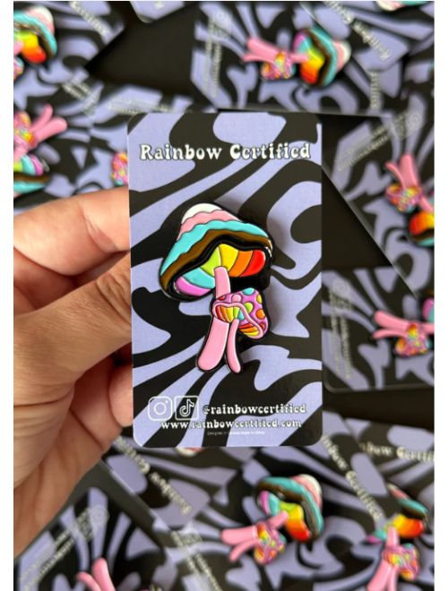 Mushroom Rainbow Pride Enamel Pin