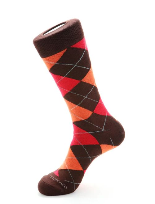 Argyle Crew Sock - Red