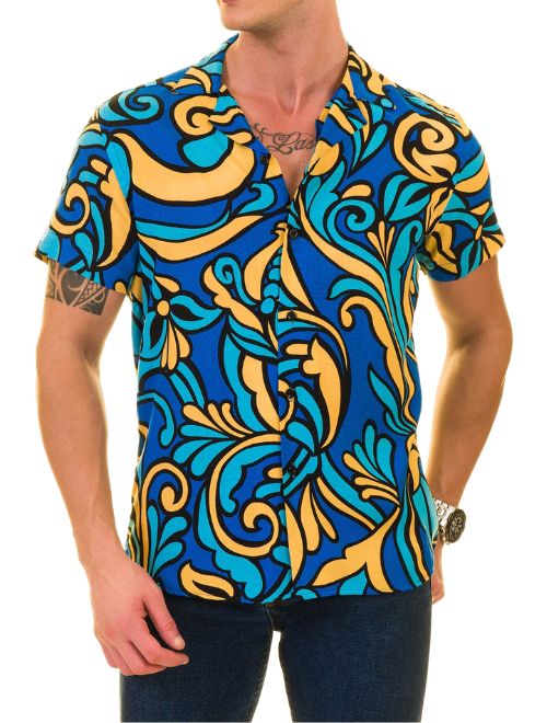 Baroque Print Button Up Shirt