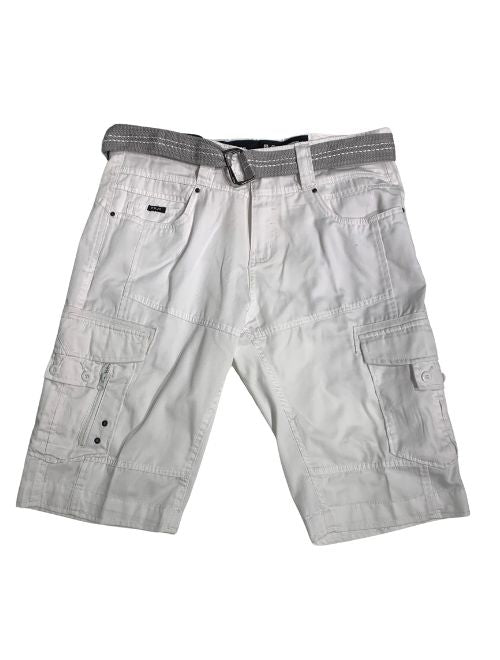 Capri Cargo Short w/ Belt - White