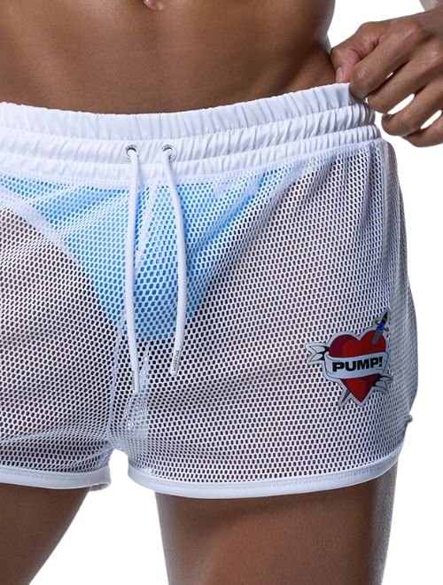 White Mesh Short