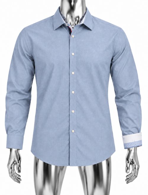 Solid Colour Dress Shirt - Sky Blue