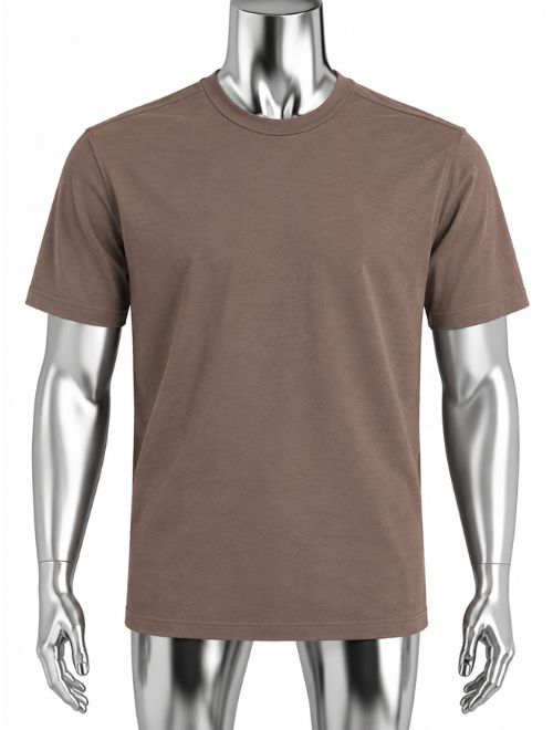 Basic Crew Neck T-Shirt - Brown