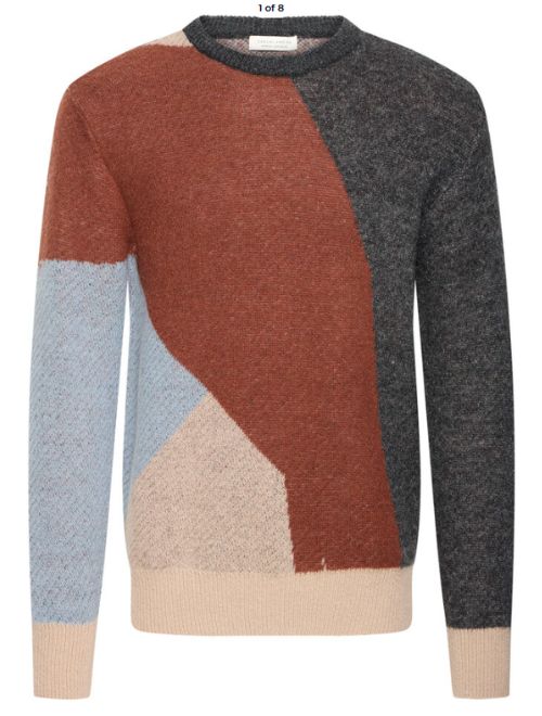 Geometric Crew Neck Knit