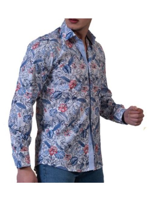 Blue Floral Long Sleeve Shirt
