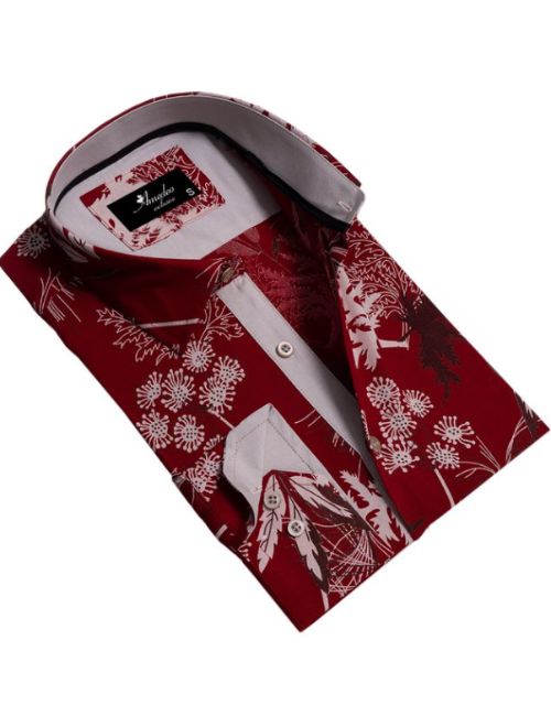 Red Floral Long Sleeve Shirt