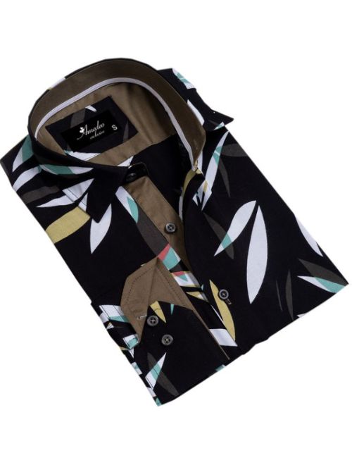 Black Foliage Long Sleeve Shirt