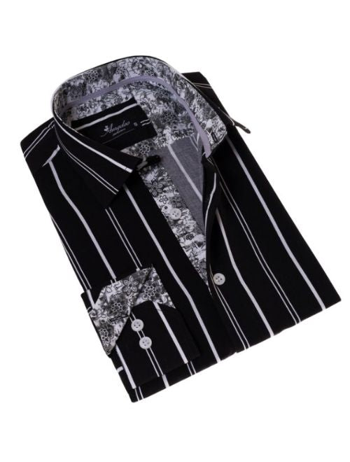 Black/White Stripe Long Sleeve Shirt