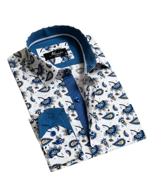 Blue Paisley Long Sleeve Shirt