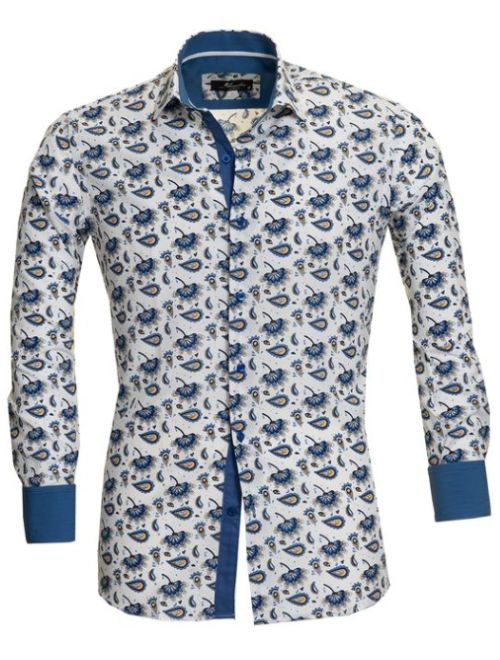 Blue Paisley Long Sleeve Shirt