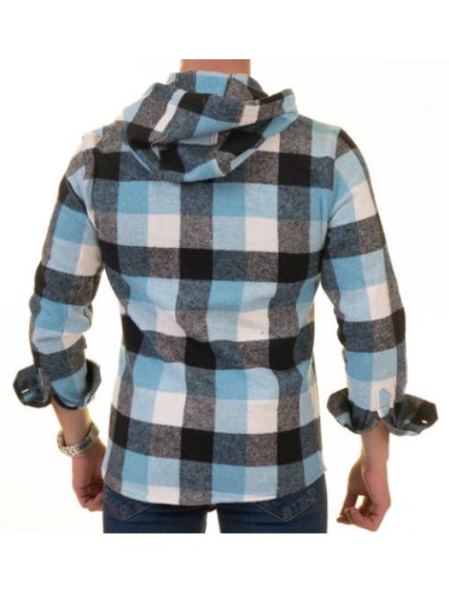 Black/Turquoise Plaid Hoodie