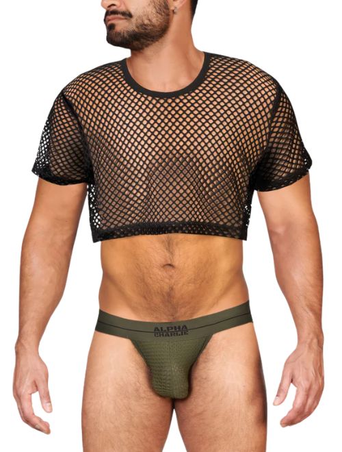 Mesh Crop Top - Black