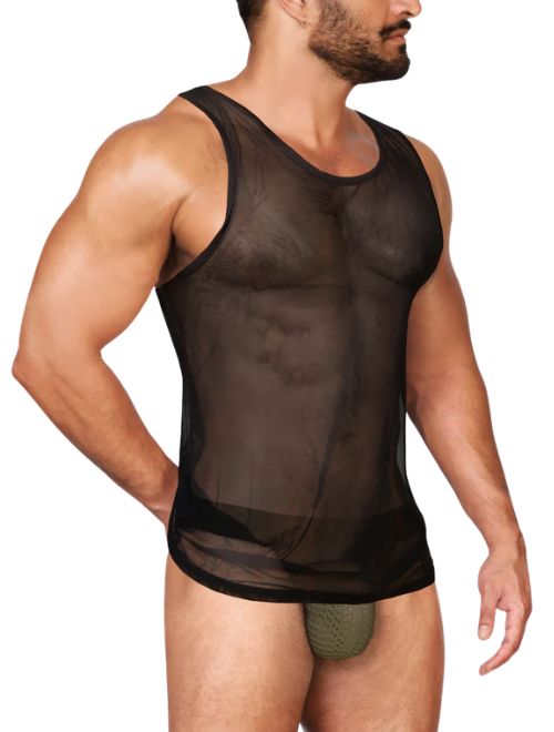 Sheer Tank Top - Black