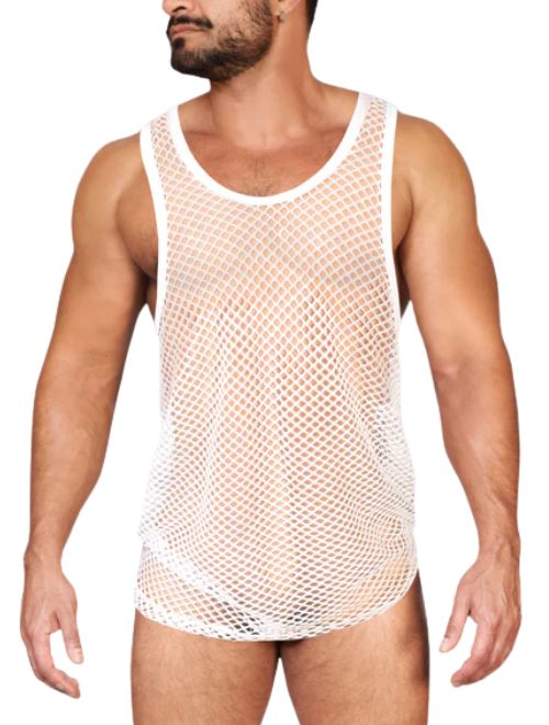 Wide Mesh Tank - White