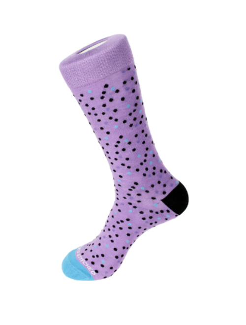 Random Polka Dot Crew Sock (Lavender)
