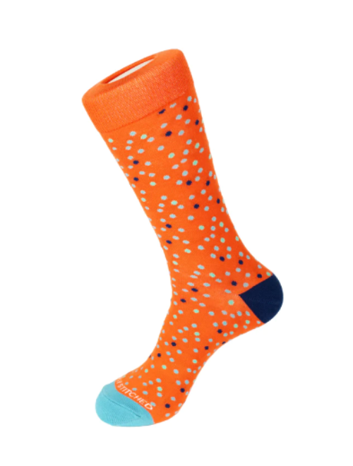 Random Polka Dot Crew Sock (Orange)