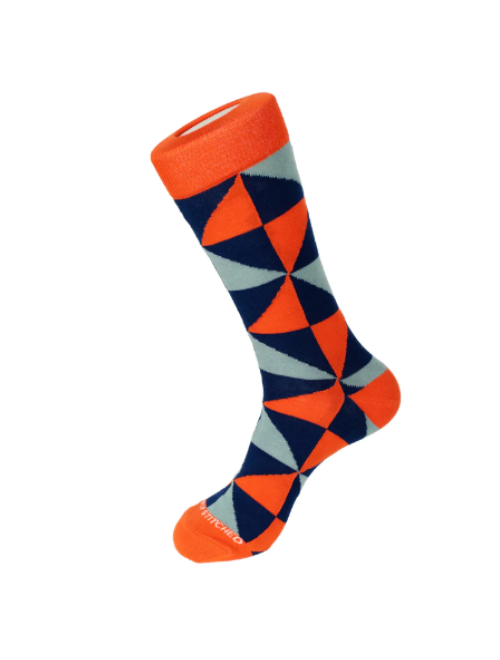 Balanced Diamond Crew Sock (Orange)