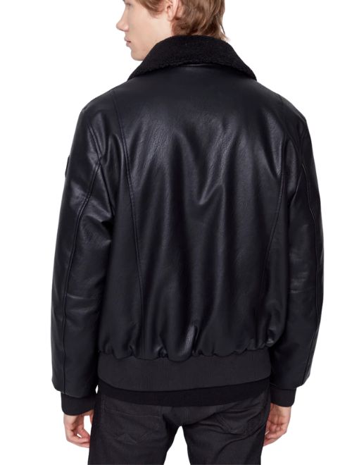 Vegan Leather Jacket with Sherpa Collar – Stroked Ego