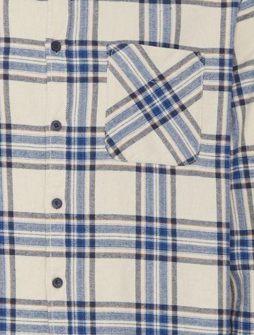 Wide Check Long Sleeve Shirt - Oyster Grey