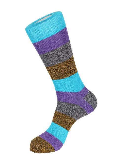 Wide Stripe Purple Boot Sock