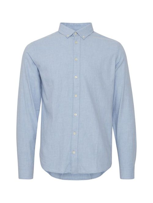 Solid Colour Long Sleeve Button Up - Light Blue