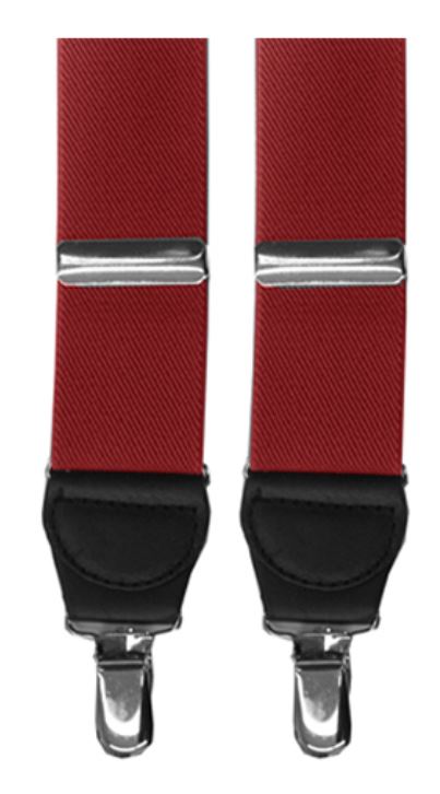 Burgundy Clip Suspenders 1.5"