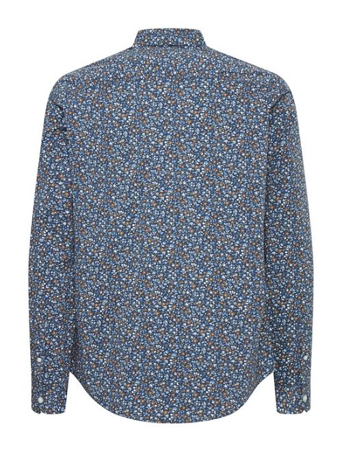 Neat Floral Long Sleeve Button Up - Navy