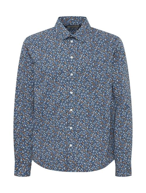 Neat Floral Long Sleeve Button Up - Navy