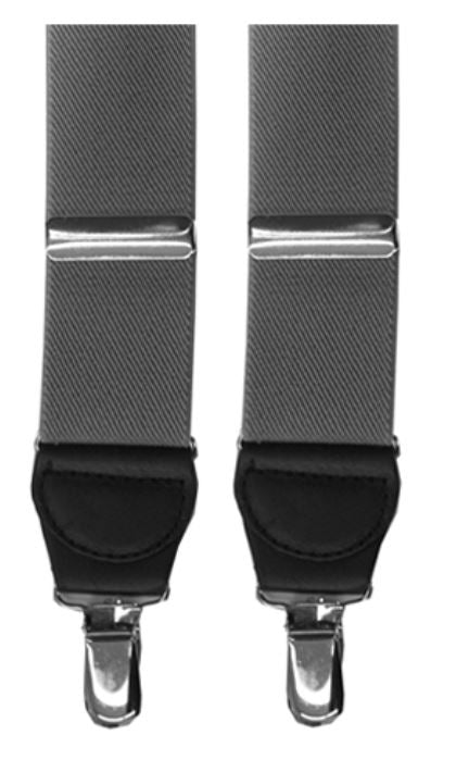 Grey Clip Suspenders 1.5"