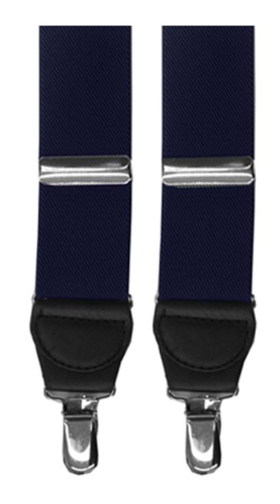 Navy Clip Suspenders 1.5"