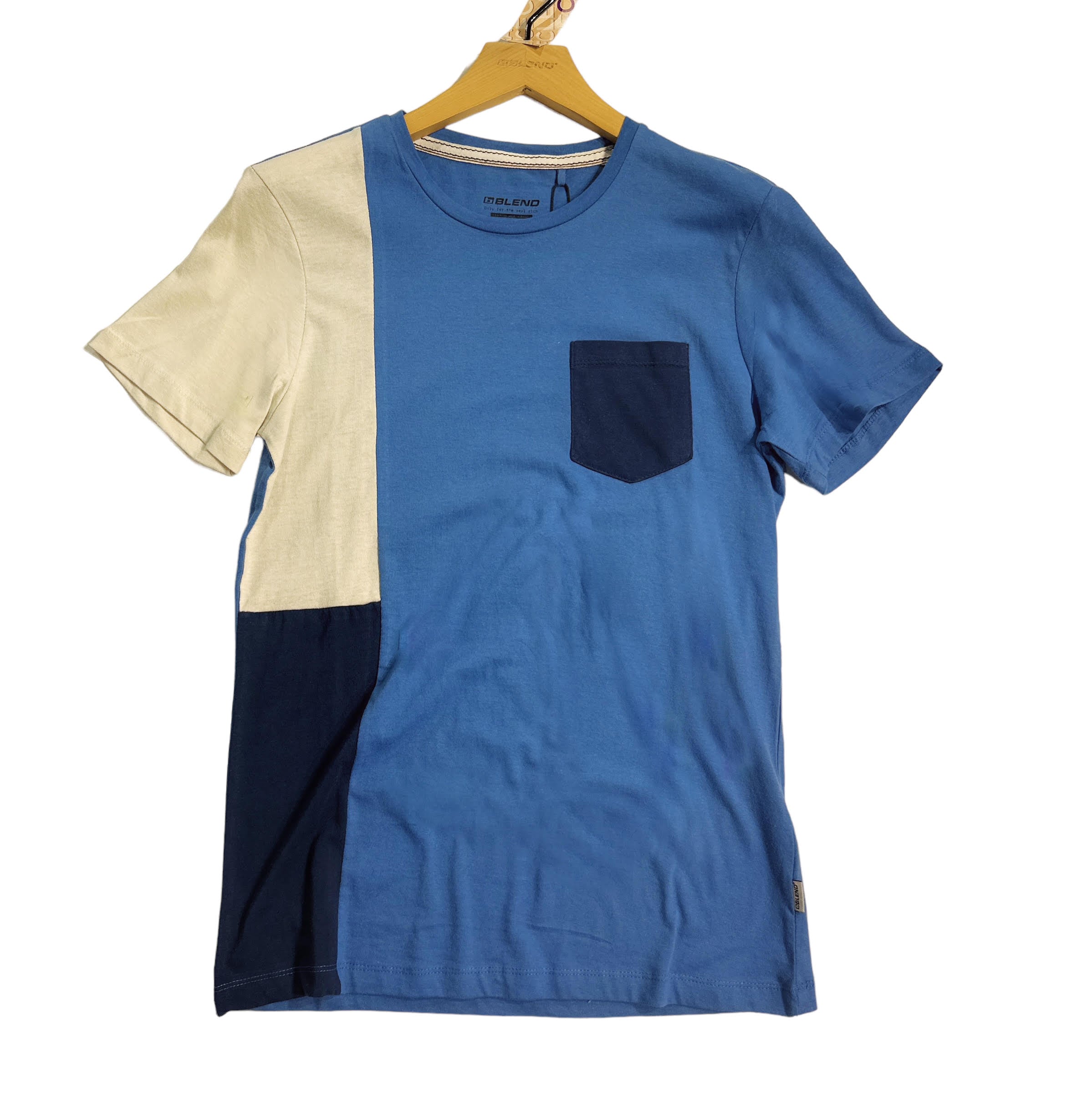 Colour Block Pocket T-Shirt - Blue