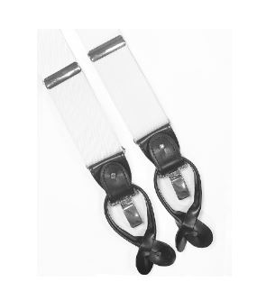White Convertible Suspenders 1.5"