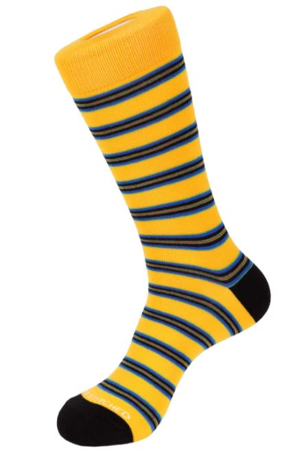 Yellow Varsity Stripe Crew Socks