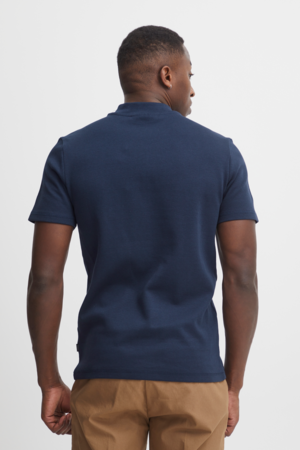 Zipper Polo Tee - Navy