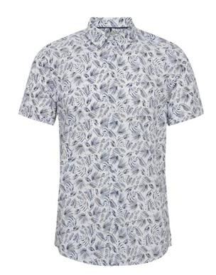 Blue Leaves Cotton Shirt