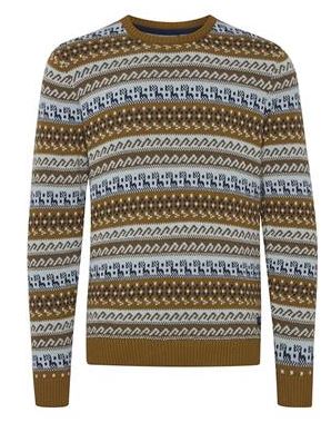 Graphic Stripe Cotton Knit Pullover