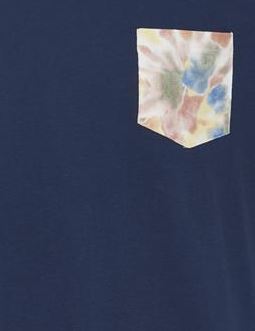 Abstract Floral Pocket T-Shirt - Navy