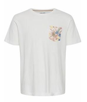 Abstract Floral Pocket T-Shirt - White
