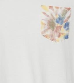 Abstract Floral Pocket T-Shirt - White