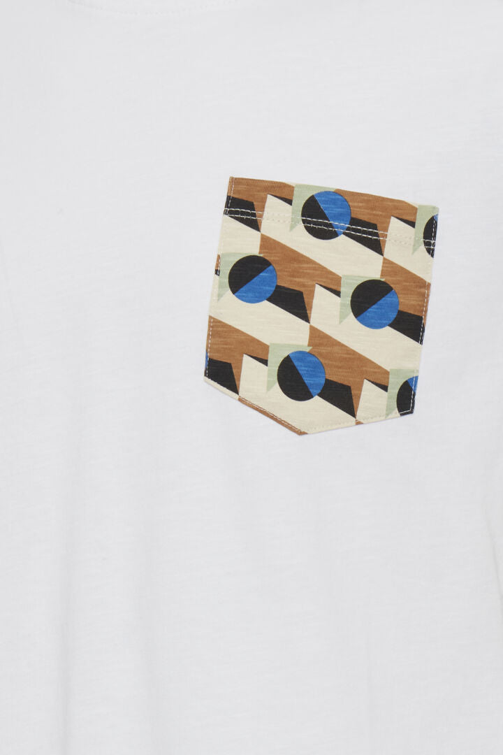 Geometric Pocket T-Shirt White