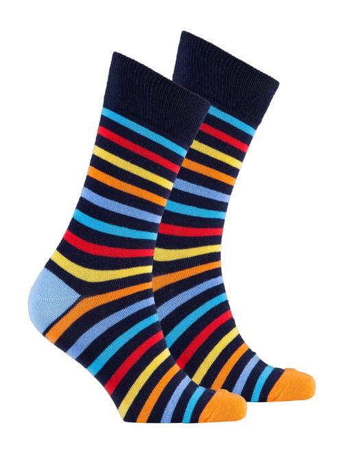 Black Rainbow Stripe Crew Socks