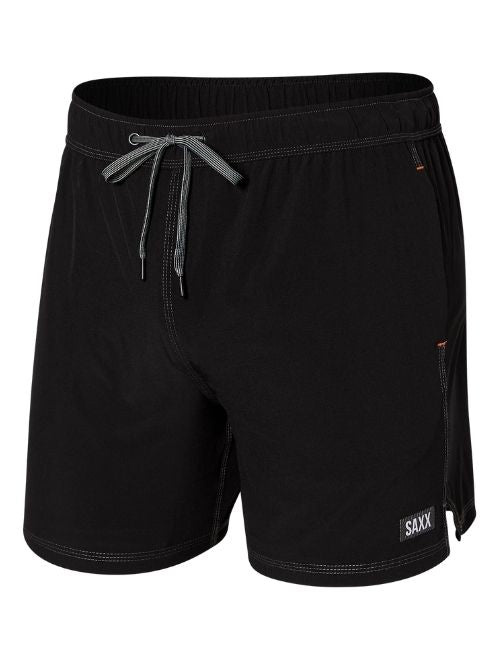 Black 2-in-1 Swim Short 7"