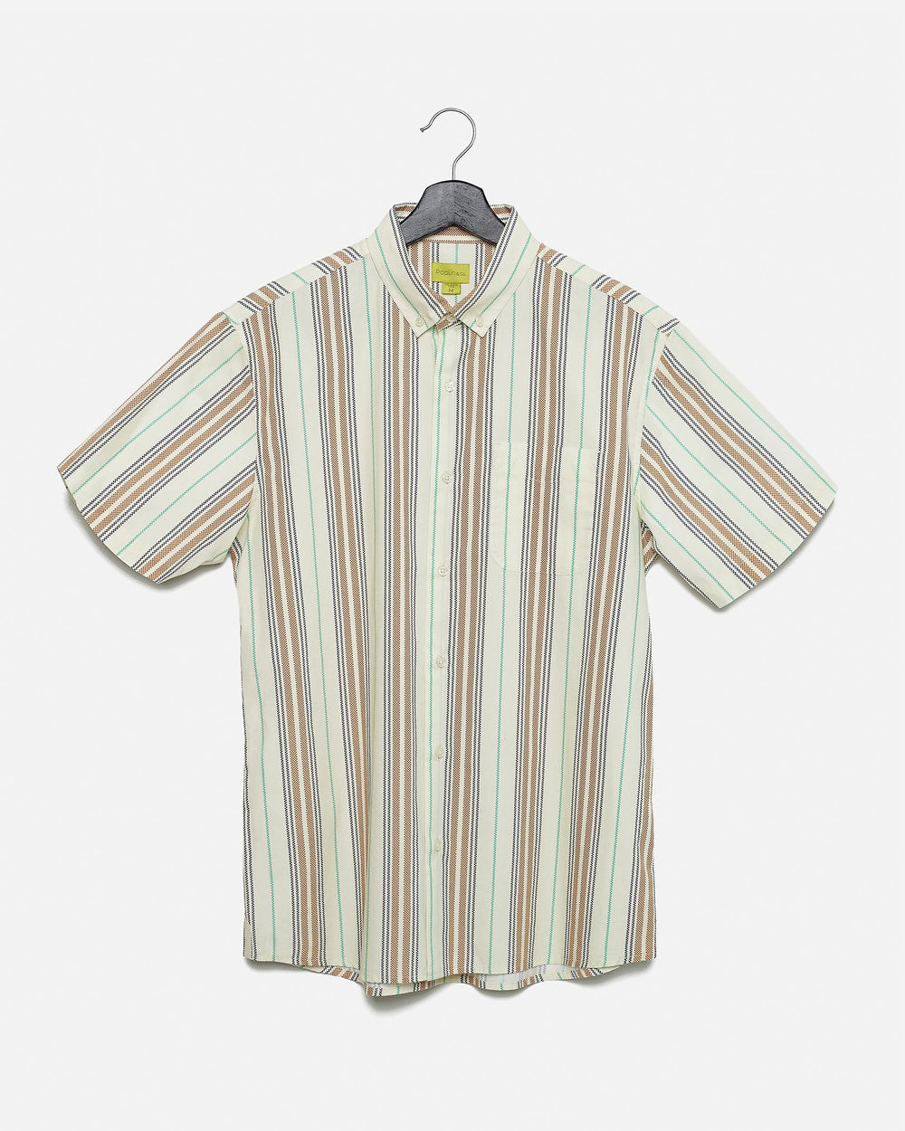Blanket Weave Stripe Printed Short Sleeve