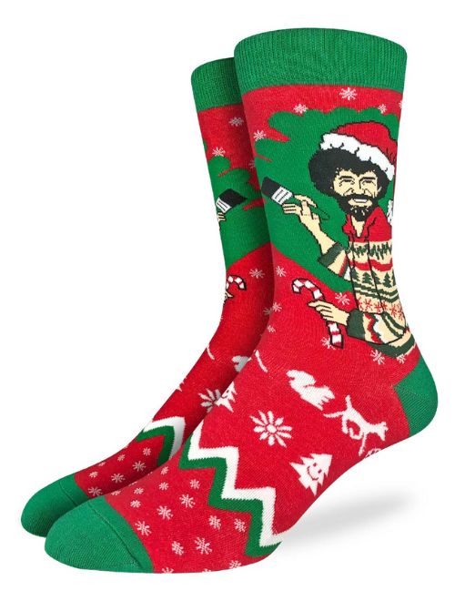 Bob Ross Christmas Socks