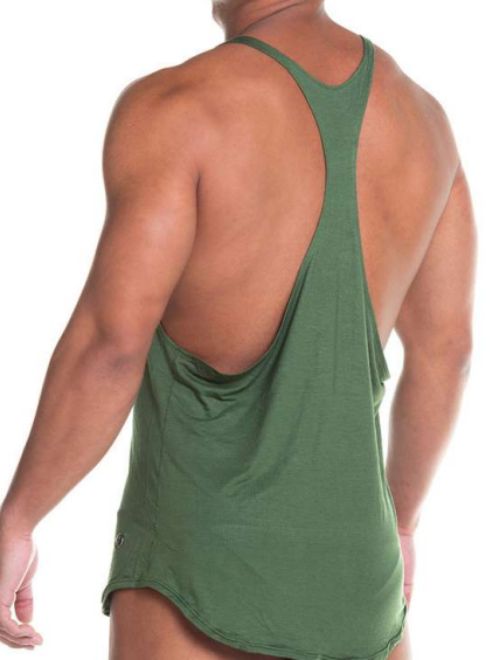 Thin Racer Back Sport Tank - Green